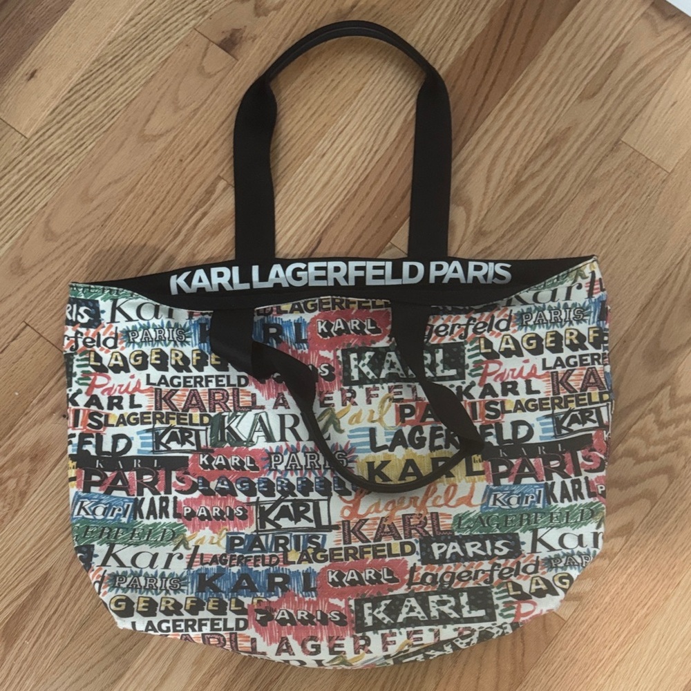 Karl Lagerfeld Colorful Logo Print Tote
